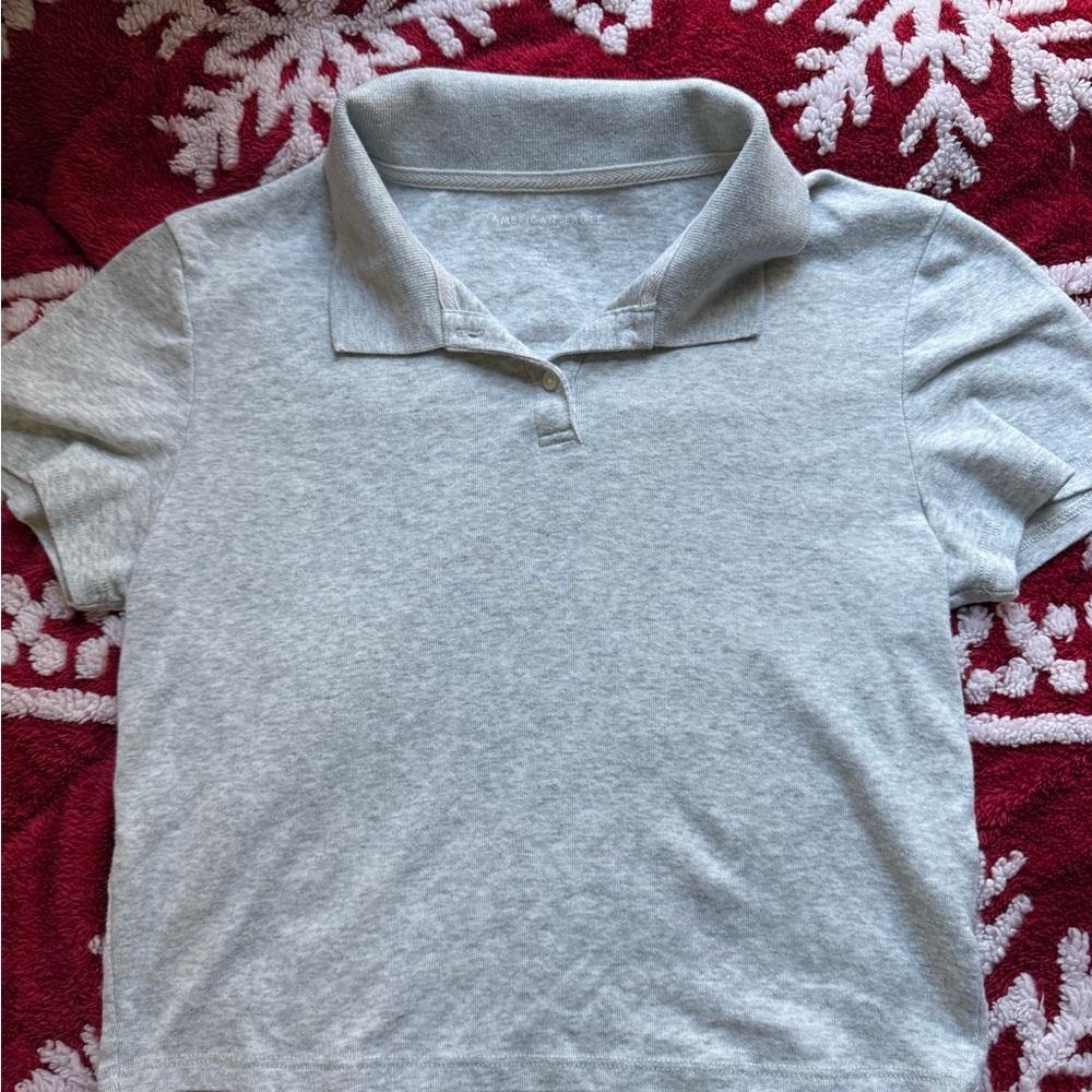 American Eagle Outfitters Light Gray Kids Polo
